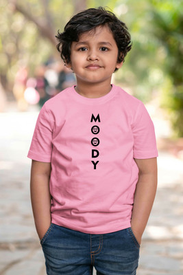 CHOMMBOOKA TRENDING Boys & Girls Printed Pure Cotton Regular T Shirt(Pink, Pack of 1)