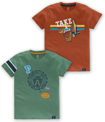 Codez Boys Printed Cotton Blend Regular T Shirt(Multicolor, Pack of 1)