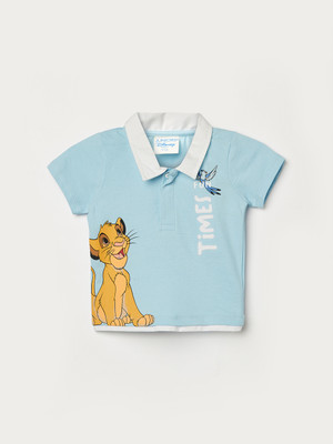 Juniors by Lifestyle Baby Boys Printed Cotton Blend Regular T Shirt(Blue, Pack of 1)