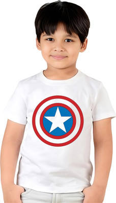 ORATEIS CREATION Boys Printed Pure Cotton Regular T Shirt(White, Pack of 1)