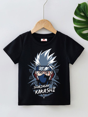 AAR STORE Boys & Girls Printed Polyester Regular T Shirt(Black, Pack of 1)