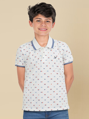Allen Solly Junior Boys Printed Pure Cotton Regular T Shirt(Multicolor, Pack of 1)