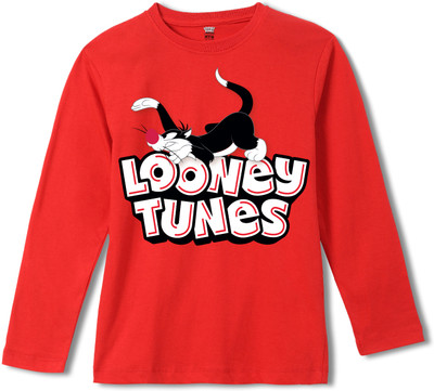 WEAR YOUR MIND Boys Graphic Print Pure Cotton Regular T Shirt(Red, Pack of 1)