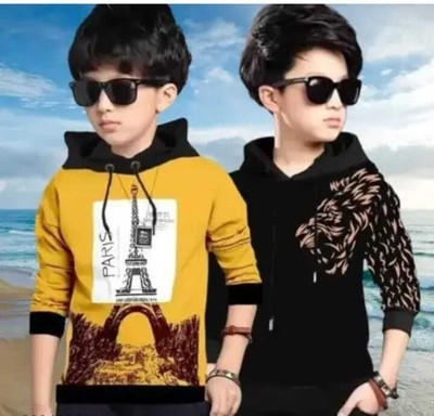 FUNKTAIL Boys Printed Cotton Blend Regular T Shirt(Maroon, Pack of 2)