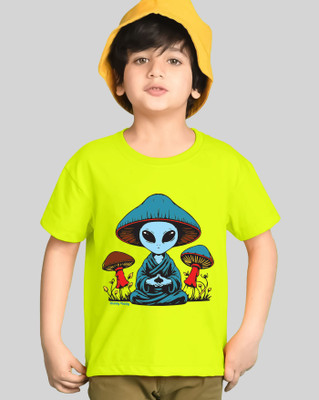 Kiddy Viddy Boys Printed Cotton Blend Regular T Shirt(Multicolor, Pack of 1)