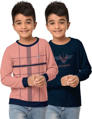 Hellcat Boys Printed Cotton Blend Regular T Shirt(Pink, Pack of 2)