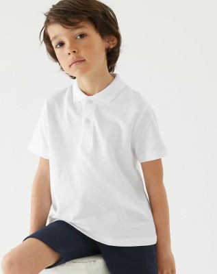 Cayon Fashion Boys & Girls Solid Cotton Blend T Shirt(White, Pack of 1)