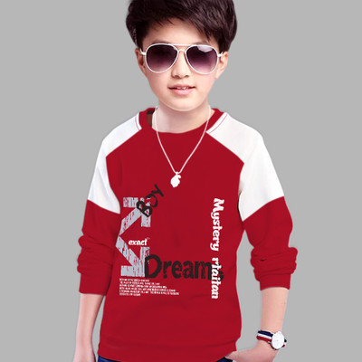 MYEONN Boys Solid Polycotton Regular T Shirt(Multicolor, Pack of 1)