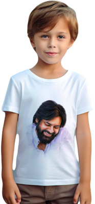 SKE Boys & Girls Graphic Print Cotton Blend Regular T Shirt(White, Pack of 1)
