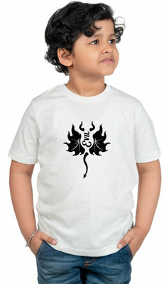 CHOMMBOOKA TREND Boys Graphic Print Pure Cotton Regular T Shirt(White, Pack of 1)