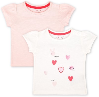 Mothercare Baby Boys & Baby Girls Printed Cotton Blend T Shirt(Pink, Pack of 2)