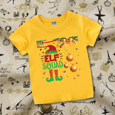 MOMS DESIRE Baby Boys & Baby Girls Self Design Cotton Blend Regular T Shirt(Yellow, Pack of 1)