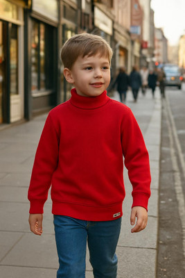 Hafsa Baby Boys & Baby Girls Striped Cotton Blend Regular T Shirt(Red, Pack of 1)