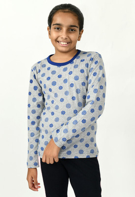 IndiWeaves Boys Floral Print Pure Cotton Regular T Shirt(Multicolor, Pack of 1)