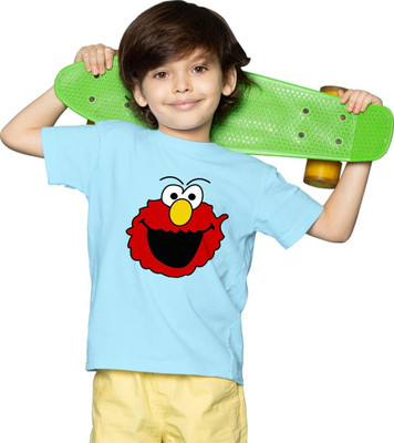 Zudys Boys Printed Pure Cotton Oversized T Shirt(Light Blue, Pack of 1)