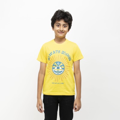 Get Stocked Boys & Girls Printed Pure Cotton T Shirt(Multicolor, Pack of 1)