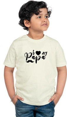 CHOMMBOOKA TREND Boys Typography Cotton Blend Regular T Shirt(White, Pack of 1)