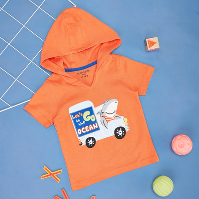 Pantaloons Baby Baby Boys Solid Pure Cotton Regular T Shirt(Pink, Pack of 1)