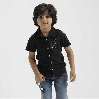 Baby Island Baby Boys Solid Cotton Blend Regular T Shirt(Black, Pack of 1)
