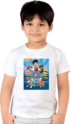 ORATEIS TREND Boys & Girls Solid, Graphic Print Polyester Regular T Shirt(White, Pack of 1)
