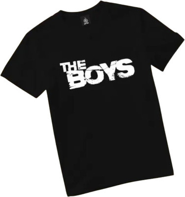 stitching fashion Boys & Girls Printed Polyester Regular T Shirt(Black, Pack of 1)