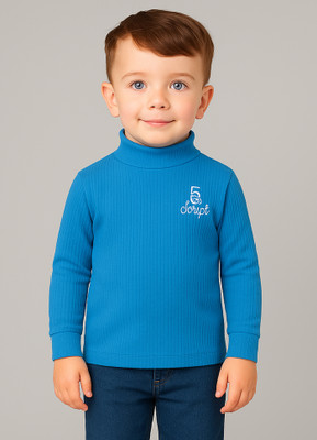 Zeal G Boys Solid Pure Cotton Regular T Shirt(Blue, Pack of 1)