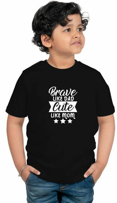 CHOMMBOOKA TRENDING Boys Graphic Print Pure Cotton Regular T Shirt(Black, Pack of 1)