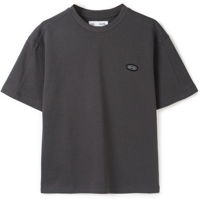 Alan Jones Boys Solid Cotton Blend Oversized T Shirt(Grey, Pack of 1)