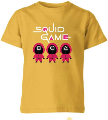 shree chitransh creation Boys & Girls Graphic Print Cotton Blend Regular T Shirt(Yellow, Pack of 1)