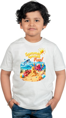 CHOMMBOOKA TREND Boys & Girls Printed, Graphic Print Polycotton Regular T Shirt(Red, Pack of 1)