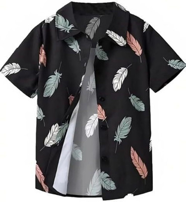 FROQUILIZ Baby Boys Printed Cotton Blend Regular T Shirt(Black, Pack of 1)