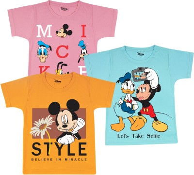 DISNEY BY MISS & CHIEF Boys Printed Cotton Blend T Shirt(Multicolor, Pack of 3)