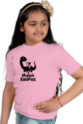 CHOMBOOKA Boys & Girls Typography Cotton Blend Regular T Shirt(Pink, Pack of 1)