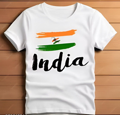 GPGARMNETS Boys & Girls Printed Polyester Regular T Shirt(White, Pack of 1)