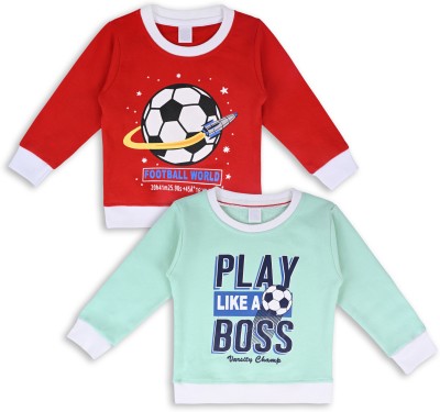 Wishkaro Baby Boys & Baby Girls Printed Cotton Blend T Shirt(Red, Pack of 2)