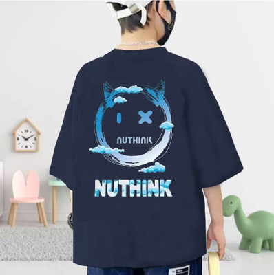 Tripcolos Collection Boys Printed Cotton Blend Regular T Shirt(Dark Blue, Pack of 1)