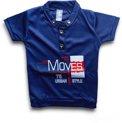 HouseOfCommon Boys Printed Pure Cotton Regular T Shirt(Multicolor, Pack of 1)