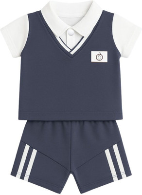 TBM Baby Boys Casual T-shirt Shorts(NAVY BLUE)