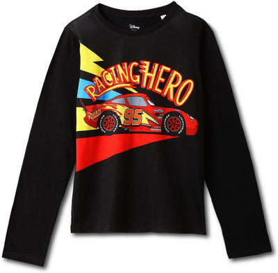 Disney By Wear Your Mind Boys Graphic Print Polycotton Regular T Shirt(Black, Pack of 1)