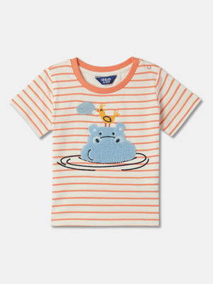 R&B Baby Boys Striped Pure Cotton Regular T Shirt(Multicolor, Pack of 1)