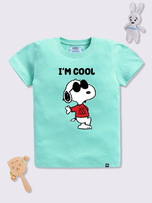 YK X Minute Mirth Boys & Girls Solid Pure Cotton Oversized T Shirt(Blue, Pack of 1)