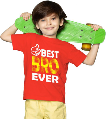 Mahi Fab Trend Boys Printed Polyester Oversized T Shirt(Red, Pack of 1)