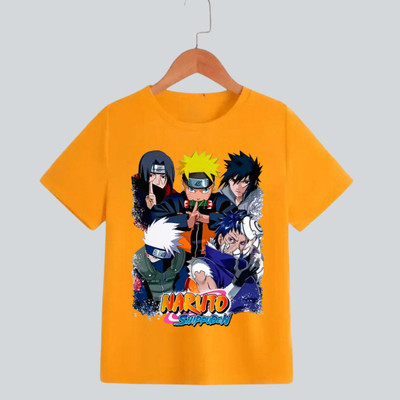 AAVYACOLLECTION Boys & Girls Printed Polycotton Regular T Shirt(Purple, Pack of 1)