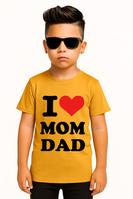 NQF Boys Printed Polyester Regular T Shirt(Yellow, Pack of 1)