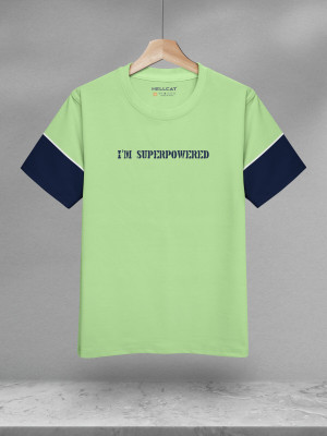 Hellcat Boys Printed Cotton Blend Regular T Shirt(Green, Pack of 1)
