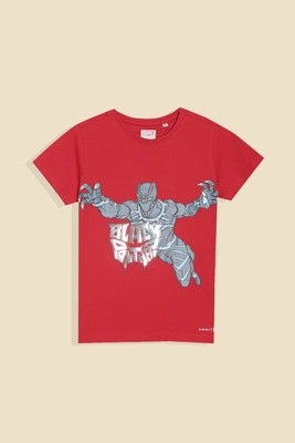 Allen Solly Boys Graphic Print Cotton Blend Regular T Shirt(Red, Pack of 1)