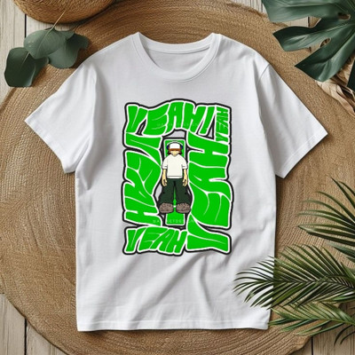 Noisy kids inc Boys & Girls Printed Polyester Regular T Shirt(White, Green, Pack of 1)