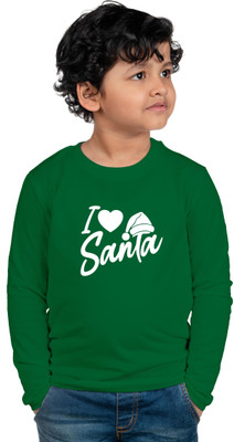 CHOMMBOOKA TRENDING Boys Typography, Printed Cotton Blend Regular T Shirt(Green, Pack of 1)