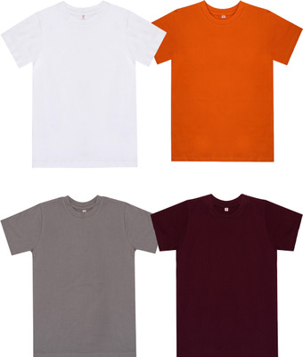 chenchu Baby Boys & Baby Girls Solid Pure Cotton Regular T Shirt(Multicolor, Pack of 4)