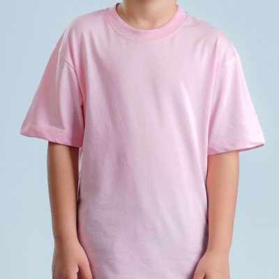 Nusyl Boys Printed Cotton Blend Oversized T Shirt(Pink, Pack of 1)